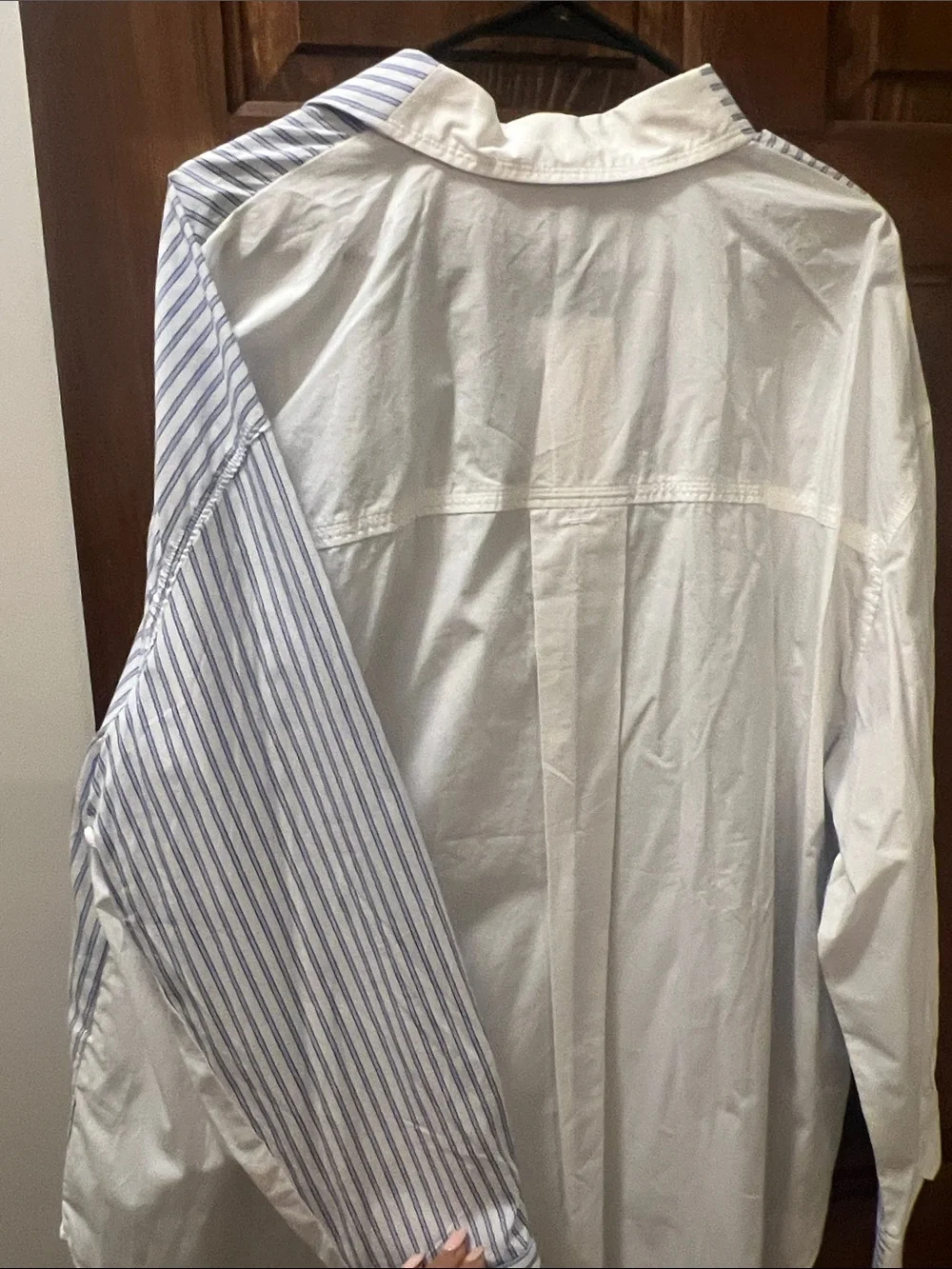 Zara NWT  Color block Dress Shirt with Blue Pinstripes - XL - Picture 5 of 9